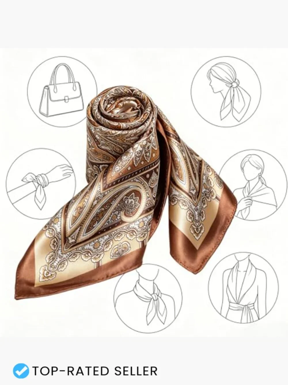 Square Faux Silk Scarf 27.5